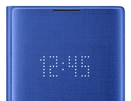 Capa de LED do Note10 exibindo a hora