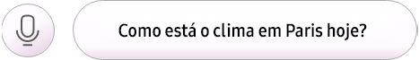No balão de fala, lê-se “Como está o clima em Paris hoje?”