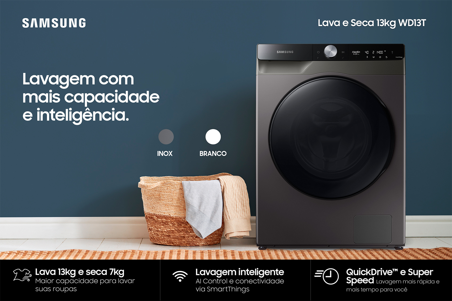 Lava e Seca 13Kg WD13T | Samsung Brasil
