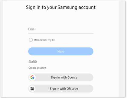 Select Sign in, Find ID, Reset password, or Continue with Google