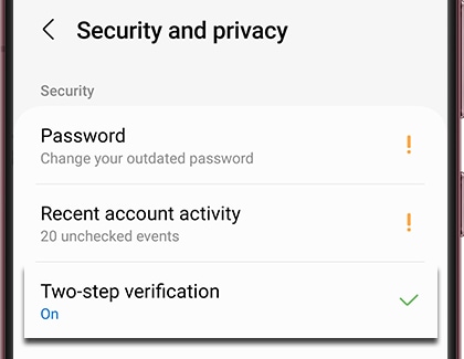 Tap Two-step verification
