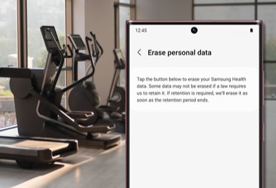 Erase personal data displayed in the Samsung Health app at the gym