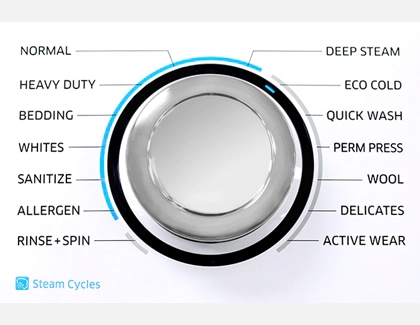 Turn dial with washing options on a Samsung washer