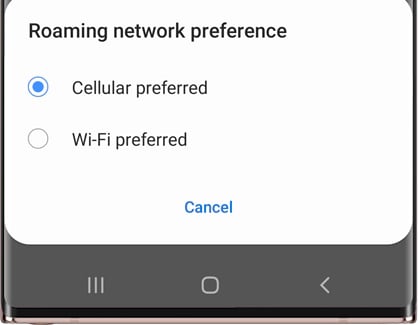The following settings are only available when the Wi-Fi Calling feature is on