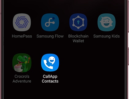 CallApp Contacts highlighted in the Apps screen