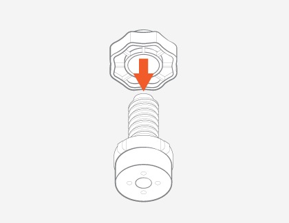 Place the leg ring on the leveling foot, and then turn the leg ring counterclockwise