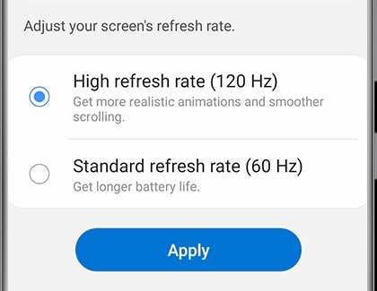 Refresh rate options on your Galaxy Note20 Ultra 5G | Samsung CA