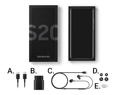 S20 ultra headphones in box store