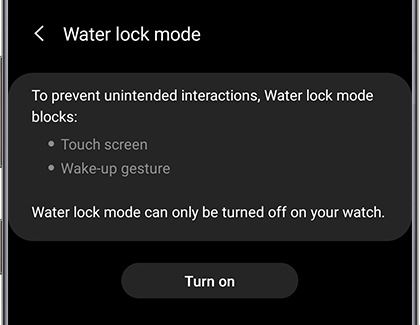 galaxy watch water lock mode