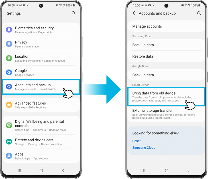 How To Transfer And Backup Data Using Smart Switch On A Galaxy Phone Samsung Ca