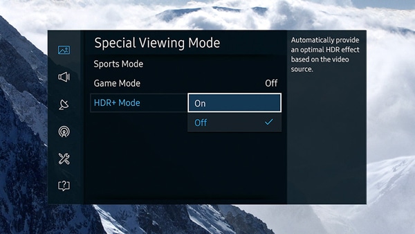 how to turn on hdr samsung tv