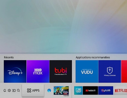 Utilisez les touches directionnelles de votre télécommande pour sélectionner APPS