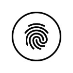 ikon menunjukkan keamanan dengan sidik jari