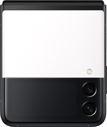 Galaxy Z flip3 5G en blanco, visto desde atrás