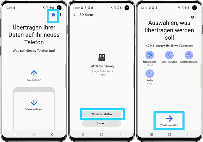 Daten sichern und übertragen mit Smart Switch  Samsung Schweiz