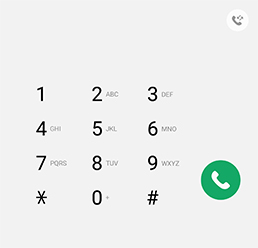 Le widget Numérotation directe affiche le clavier du téléphone et le bouton d’appel.