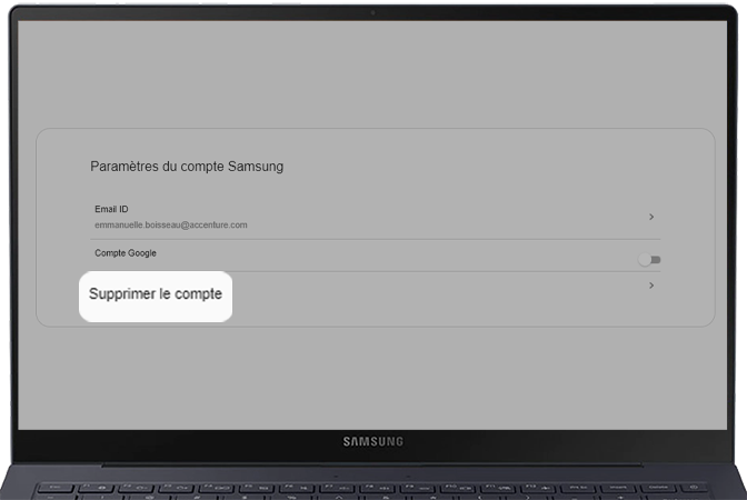 Supprimer mon compte Samsung via le site en ligne