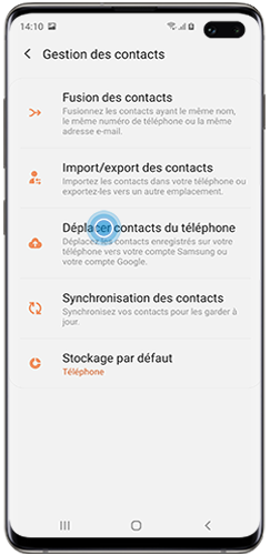 comment récupérer mes contacts sur mon téléphone samsung