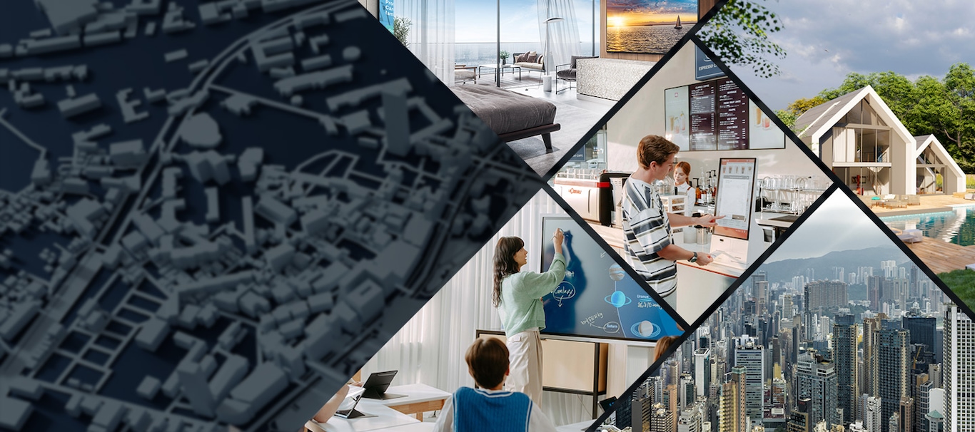 Los diversos entornos donde se puede utilizar SmartThingsPro.ai incluyen oficinas, hoteles, hogares y aulas.