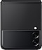 Un Galaxy Z Flip3 5G en color negro fantasma, visto desde la parte posterior.