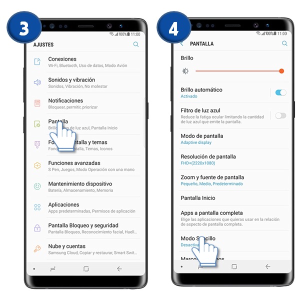 Galaxy Note8 ¿qué Es Y Cómo Activar El Modo Sencillo Samsung Cl 0513