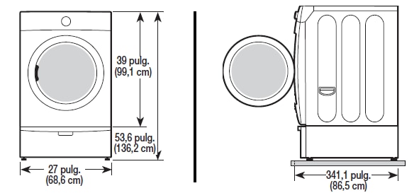 Cuánto mide la lavadora WF405ATPASU sobre la secadora DV405GTPASU? | CO