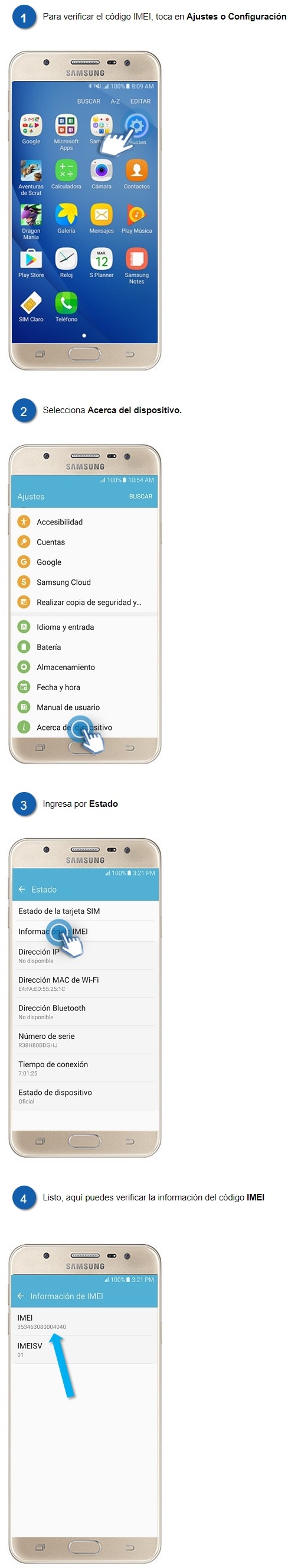 Galaxy J7 Prime Como Puede Ver El Imei Del Celular Samsung Co