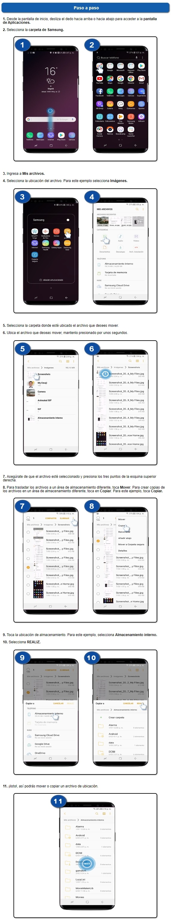 Galaxy S9 S9 Plus Como Mover Acrhivos Entre Carpetas Samsung Co