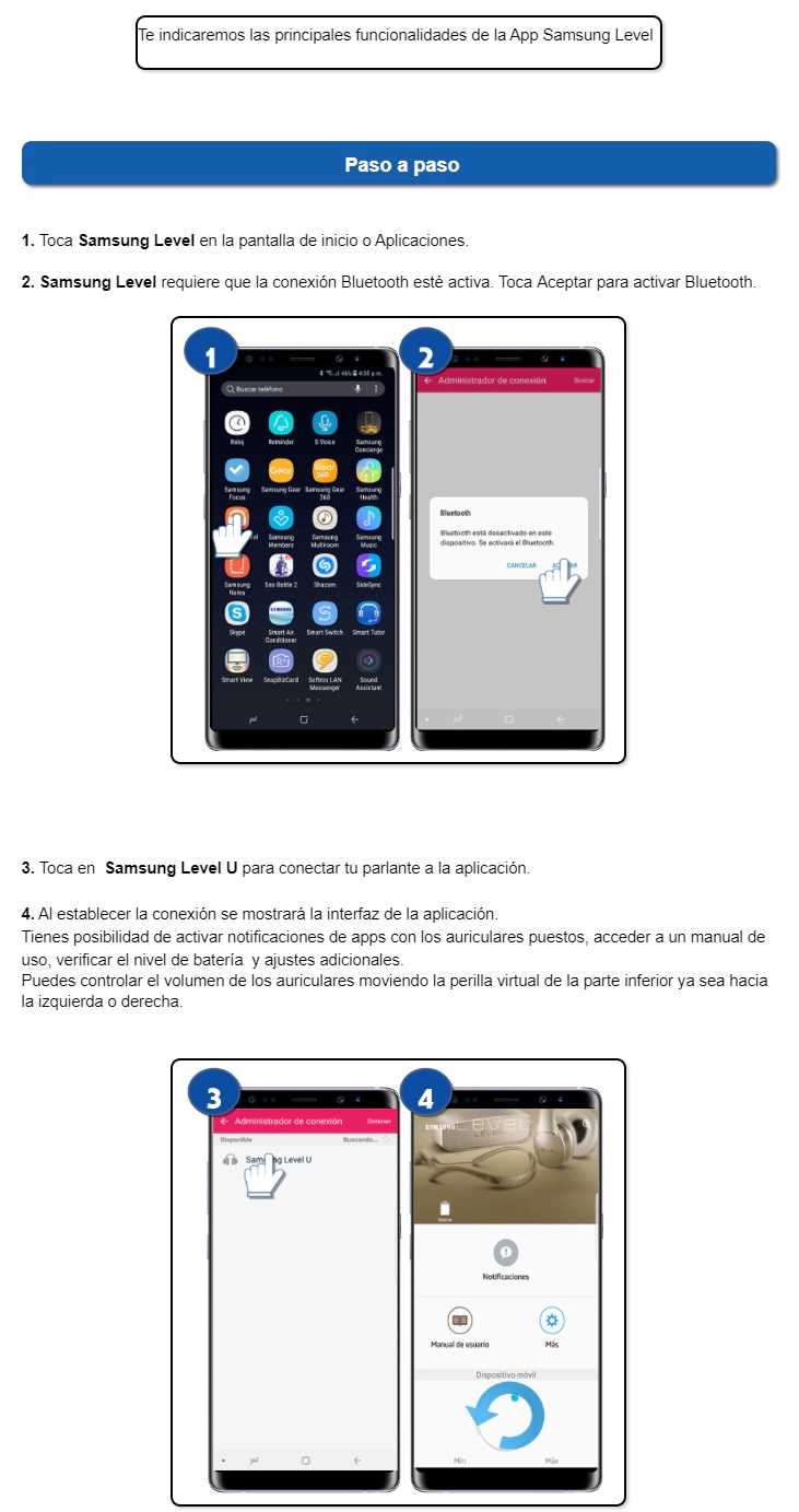audífonos samsung level como conectar