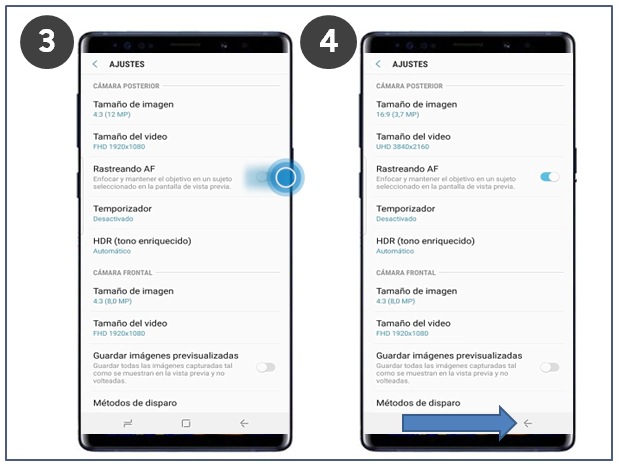 ¿qué Es Y Cómo Activar El Rastreador Af En Tu Note9 Samsung Coemk 7834