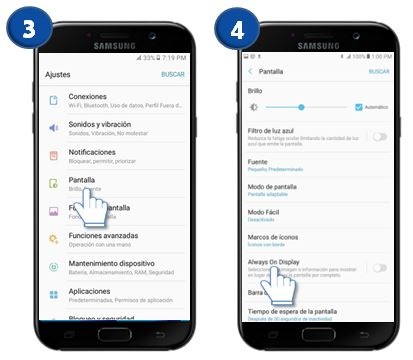 Galaxy A7 (2017) - ¿Cómo cambiar el fondo de Always On Display? | Samsung CO