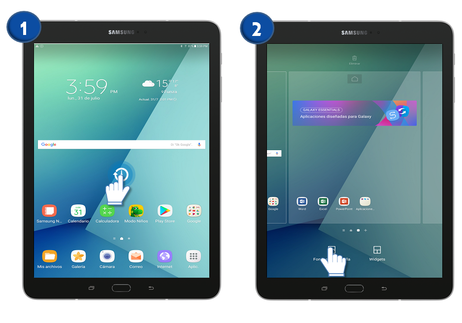 Galaxy Tab S3 - ¿Cómo cambiar el fondo de pantalla? | Samsung CO