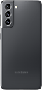 Un Galaxy S21 5G en color gris fantasma visto desde la parte posterior.