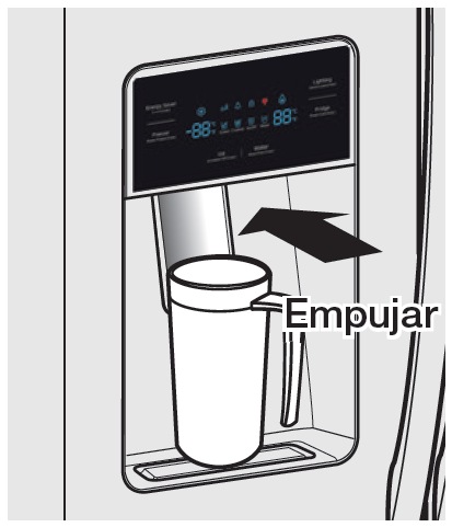 Nevecón RF26J7500 - ¿Cómo usar el dispensador de agua/hielo?