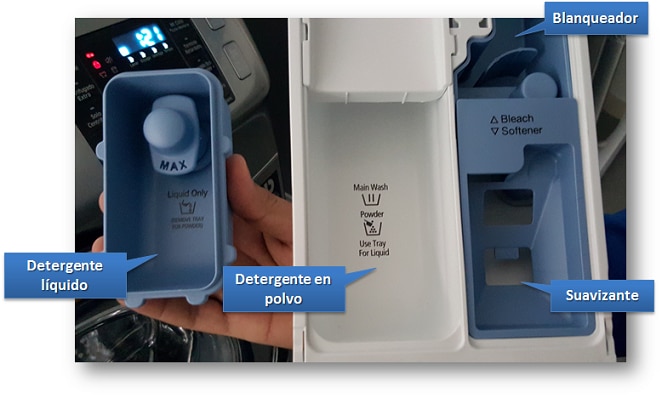Lavadora WF18H5200 - ¿Cómo usar de forma correcta el dosificador o  dispensador?