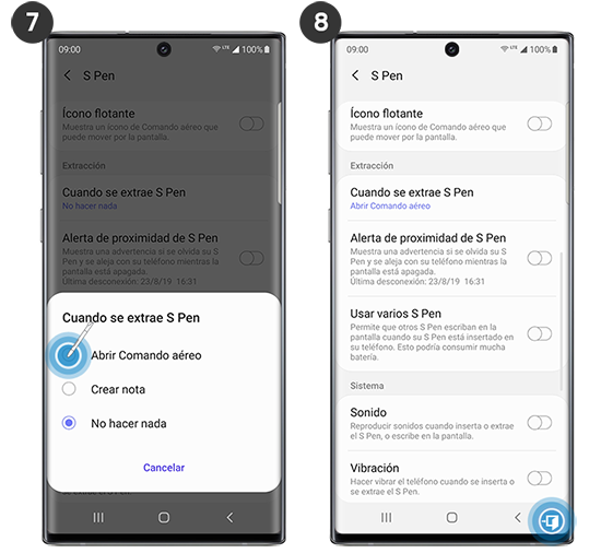 Comando aereo Spen lápiz note 10 no reconoce - Samsung Members