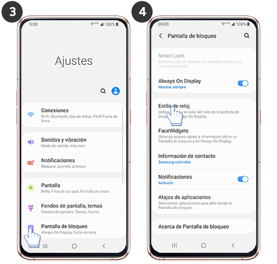 Galaxy A80 - ¿Cómo personalizar el tipo de reloj de Always On Display? |  Samsung CO