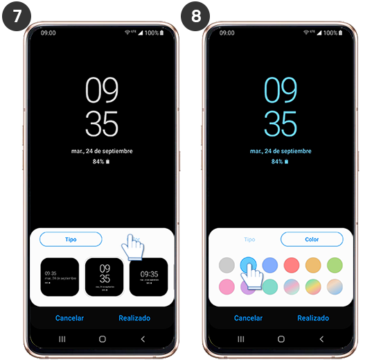 Galaxy A80 - ¿Cómo personalizar el tipo de reloj de Always On Display? |  Samsung CO