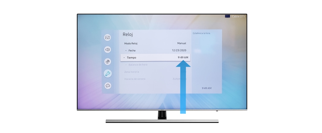 Smart TV NU8000 - ¿Cómo ajustar la hora en tu TV? | Samsung CO