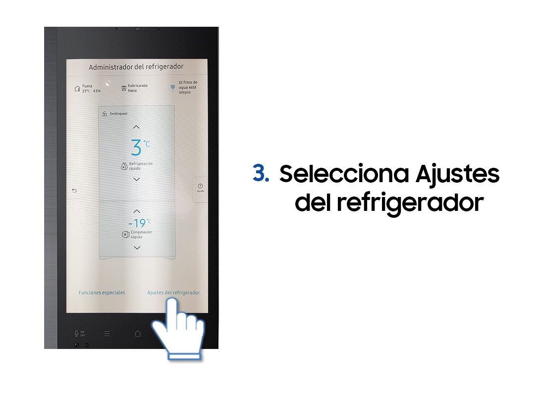 Nevecon Family Hub ¿Cómo encender o apagar el Ice Maker? Samsung CO