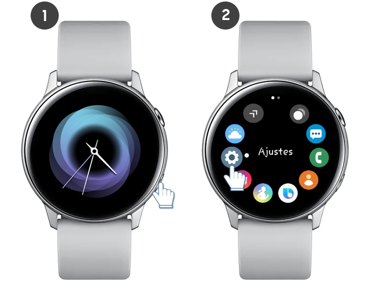 Galaxy Watch Active - ¿Cómo cambiar el fondo del panel de aplicaciones? |  Samsung CO