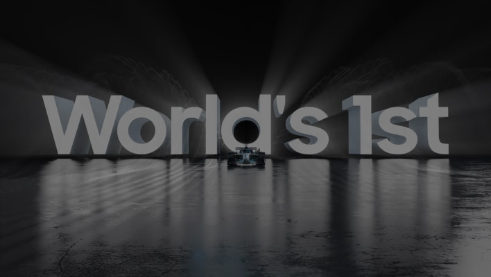 Text sits on a reflective surface saying 'World's 1st'
