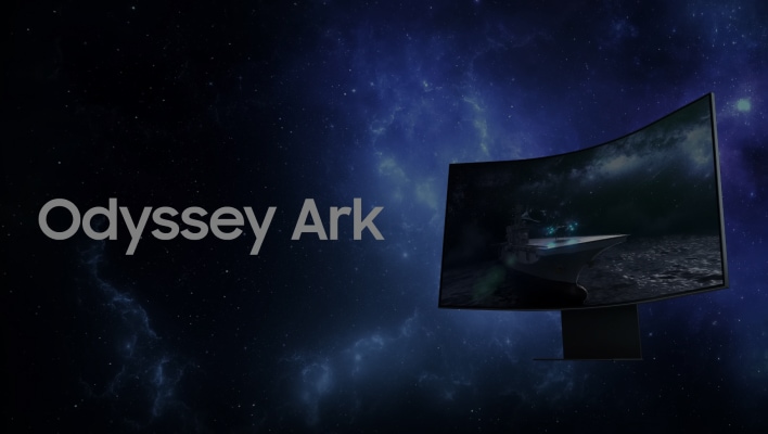 The Odyssey Ark is set in front of a space scene.