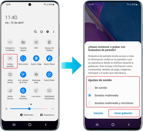 Graba y captura la pantalla de tu teléfono Galaxy | Samsung México