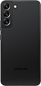 Telefon Galaxy S22 Plus v barvě Přízračná černá zobrazený zezadu.