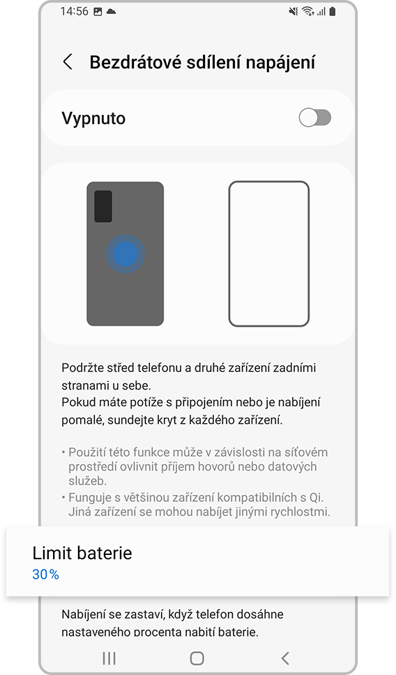 omezení bezdrátového sdílení napájení, krok 4