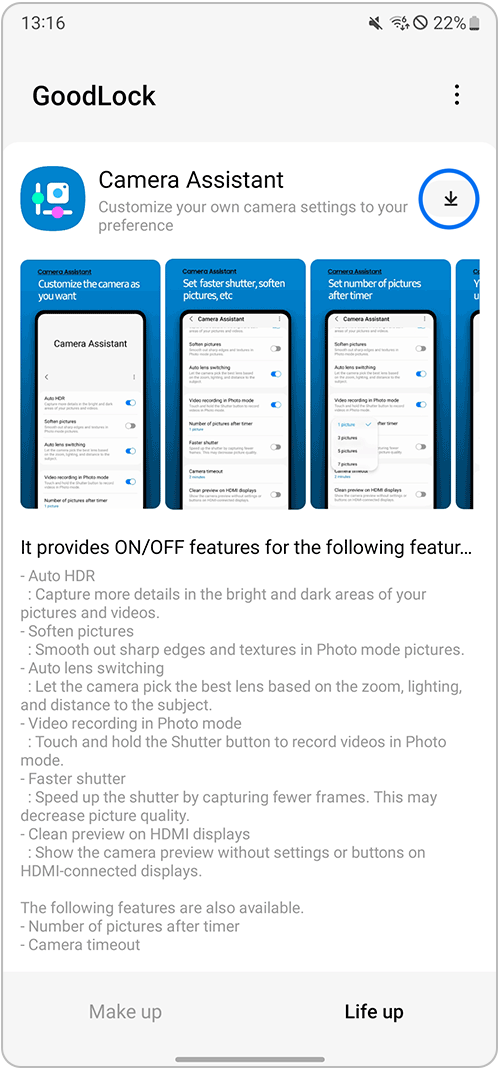 Good Lock Camera Assistant Samsung DE