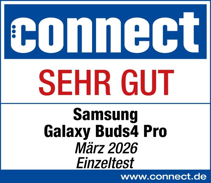 Samsung Galaxy Buds4 Pro, sehr gut, connect.de vom 17.03.2026, Einzeltest.