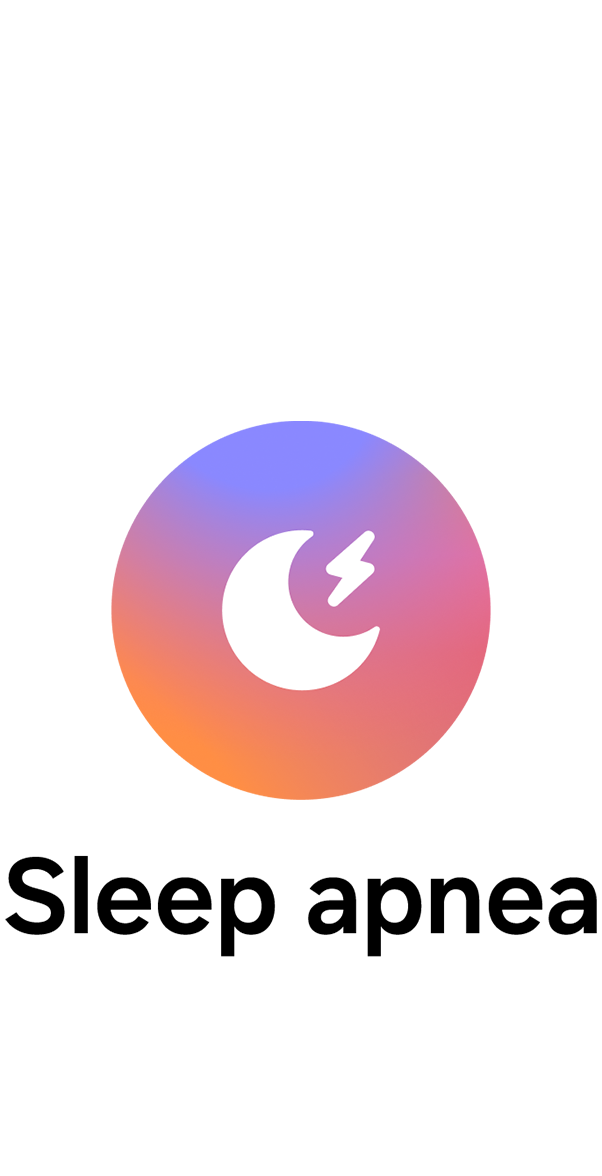 Ein Schlafapnoe-Symbol weist auf die Funktion zur Erkennung eines Schlafapnoe-Risikos auf der Galaxy Watch Ultra2 hin.