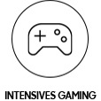 A circle containing a representation of a game console controller. 